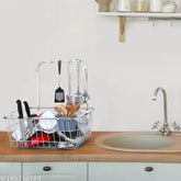 Stainless steel Limetro dish drainer, 41cm x 54cm x 23cm kitchen utility basket for utensil drying